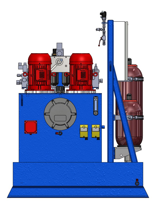 Schéma CAO d'une centrale hydraulique